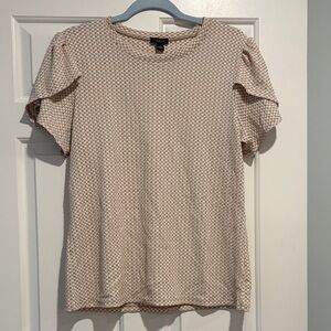 Ann Taylor Factory Beige Short Sleeve Top